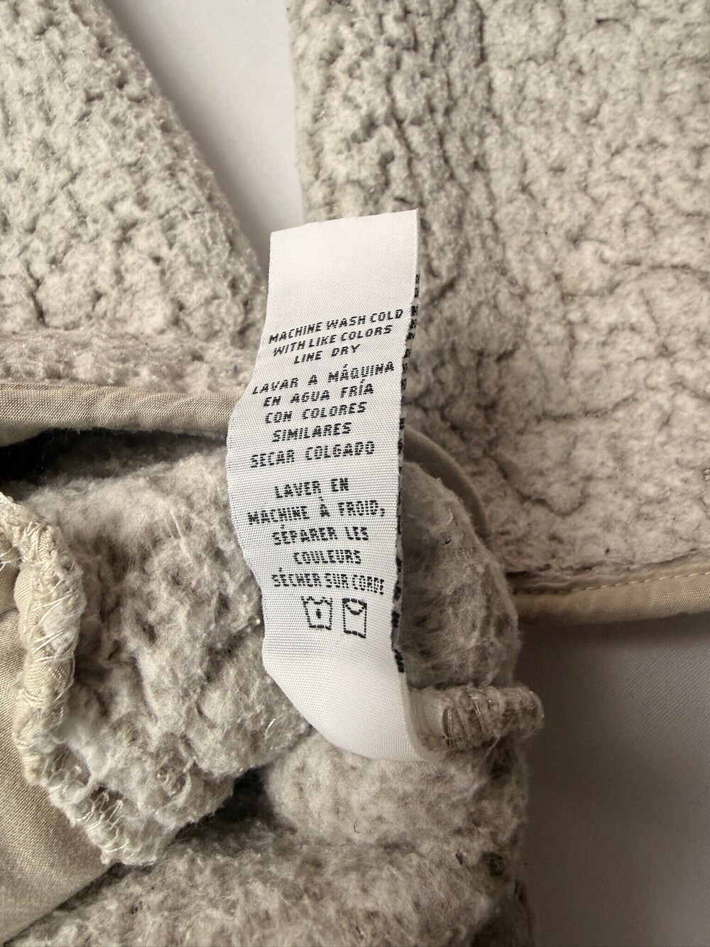 Thread & Supply Frosted Sherpa Quarter Zip Pullover Size L Cream - Picture 7 of 7